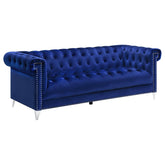 Coaster Bleker Tufted Tuxedo Arm Sofa Blue Model 509481